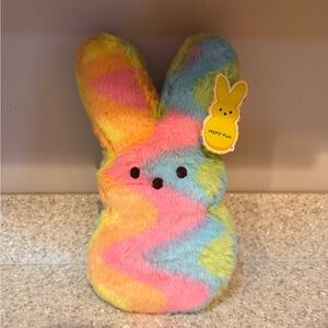 Genuine PEEPS Plush Rainbow Tie-Dye Bunny Plush Stuffed Toy 12 in high